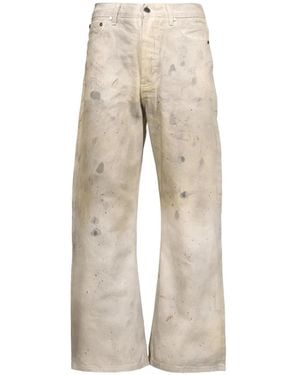 No Maintenance Paint-Splatter Baggy Jeans - Natural