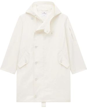 Courreges Stretch-Cotton Hooded Parka - White