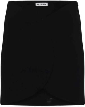 Balenciaga Circle A-Line Mini Skirt - Black