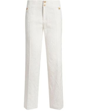 Etro Jacquard Flared Trousers - White