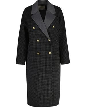 GANT Checked Handstitched Coat - Black