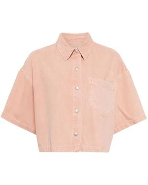 Agolde Camicia Denim Rona Con Maniche Ampie - Rosa