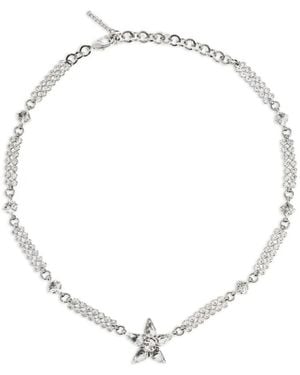 Alessandra Rich Star-Charm Necklace - White