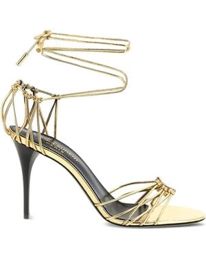 Saint Laurent Sandalias Babylone con tacón de 90 mm - Metálico