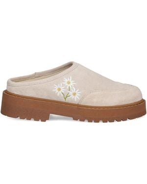 Diemme Maggiore Embroidered Mules - White