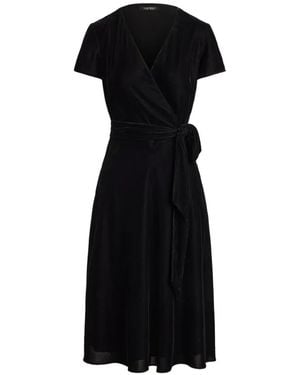 Ralph Lauren Karla Midikleid Aus Samt - Schwarz