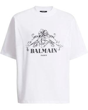 Balmain Printed Vine T-Shirt - White