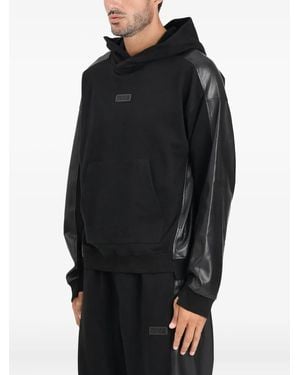 Versace Jeans Couture Logo-Patch Hoodie - Black