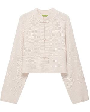 Shanghai Tang Cardigan Aus Seide Mit Froschverschluss - Natur