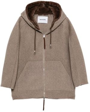 Ava Adore Faux-Fur Trim Hooded Jacket - Brown