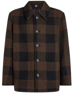 Tommy Hilfiger Checked Buttoned Jacket - Black