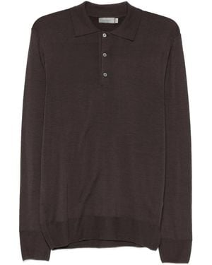 Canali Button-Placket Polo Shirt - Brown