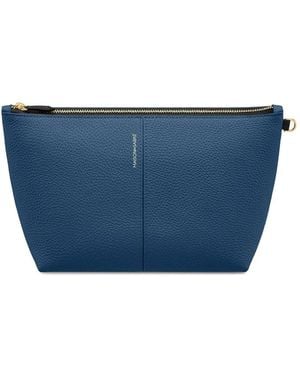 Maison De Sabre Zip Leather Wash Bag - Blue