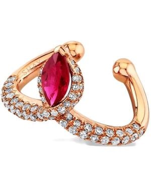 SHAY Ruby Diamond Chevron Ear Cuff - Pink