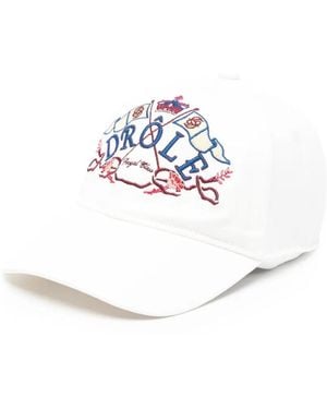 Drole de Monsieur Embroidered-Detail Baseball Cap - White