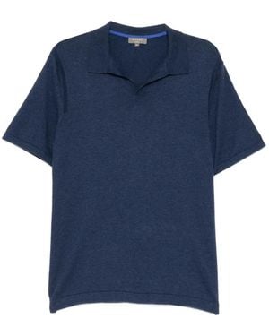 N.Peal Cashmere Polo-Collar T-Shirt - Blue