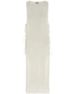 LeKasha Jarajug Side-Tie Sleeveless Cover Up - White