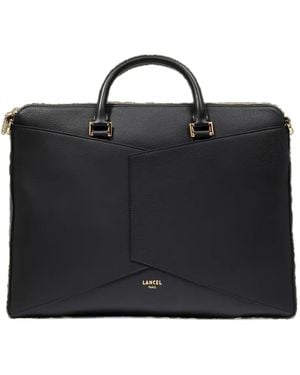 Lancel Enveloppe Leather Laptop Bag - Black