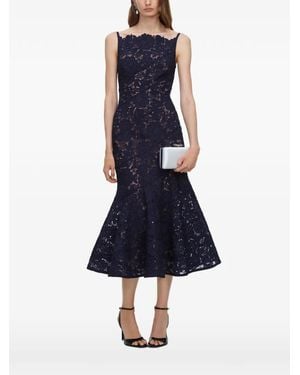Self-Portrait Spiral Lace Midi Dress - Blue