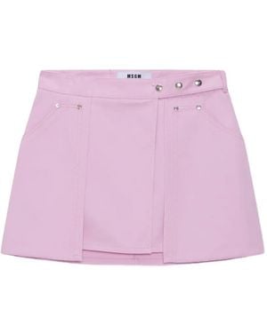 MSGM Minijupe À Boutons - Purple
