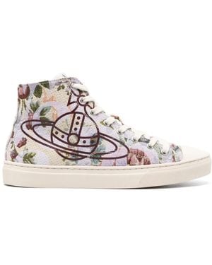 Vivienne Westwood Orb-Print High-Top Trainers - Pink