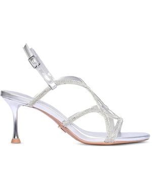 Albano Vanity Metallic-Finish Sandals - White