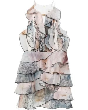 Aje. Cleo Ruffled Mini Dress - White