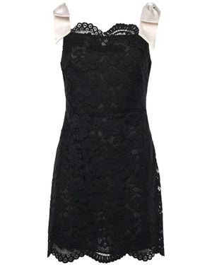 For Love & Lemons Robe Courte Lakeside En Dentelle À Nœud - Black