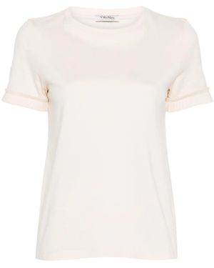 Max Mara プリーツディテール Tシャツ - ナチュラル