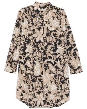 Marc O' Polo Floral-Print Long-Sleeve Mini Dress - White