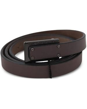 CoSTUME NATIONAL Logo-Buckle Leather Belt - Black