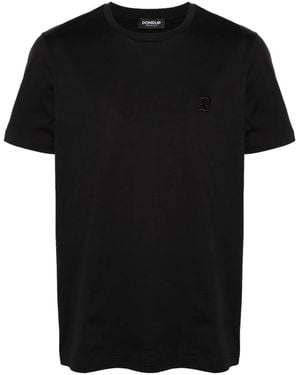 Dondup Logo-Embroidered Cotton T-Shirt - Black