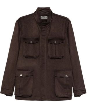Sartorio Napoli Flap-Pocket Cashmere Jacket - Brown