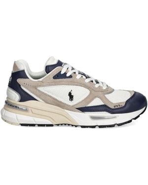 Polo Ralph Lauren Trackster 275 Leather-Panel Trainers - White