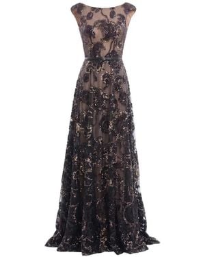 Saiid Kobeisy Sequin-Embroidered Tulle Maxi Dress - White