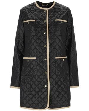 Husky Steppjacke Mit Kontrastborten - Schwarz
