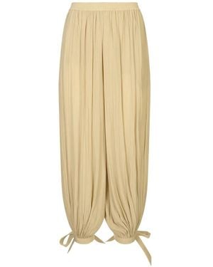 Chloé Pleated Tie-Fastening Tapered Pants - Natural