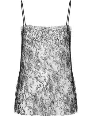 Alberta Ferretti Top Mit Spitze - Grau