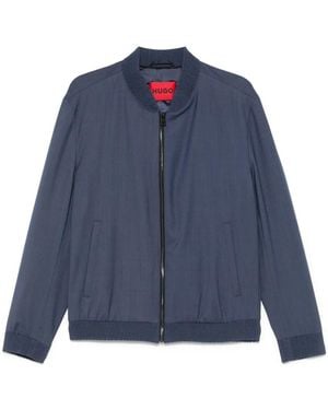 BOSS Zip-Up Bomber Jacket - Blue