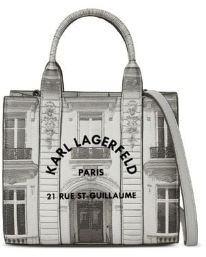 KARL LAGERFELD Mini Rue St-Guillaume Maison Tote Bag - Black