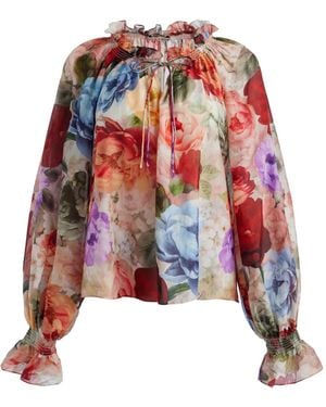 Alice + Olivia Shirt Met Ruches - Wit