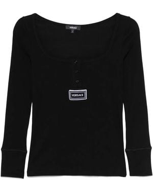 Versace Logo-Patch T-Shirt - Black