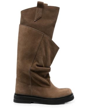 The Attico Robin Passeggiata Leather Boots - Brown