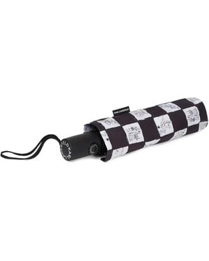 KARL LAGERFELD K/Ballet Checkered Sketch-Print Umbrella - White