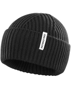 Salomon Snowbird Ribbed Label Beanie - Nero