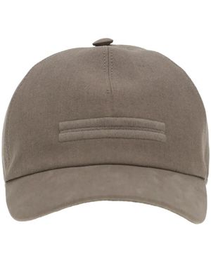 ZEGNA Baseballkappe aus Leinen - Braun