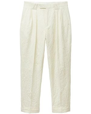 Versace Wool Creased Formal Trousers - White