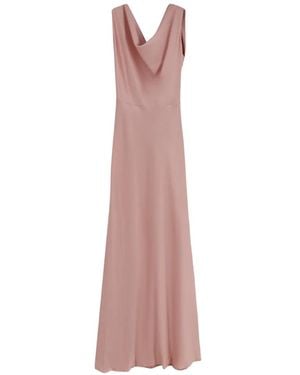 ACTUALEE Satin-Finish Cowl-Neck Maxi Dress - Pink