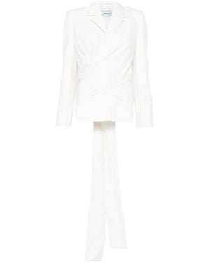 CASABLANCA Virgin Wool Wrap Tuxedo - White