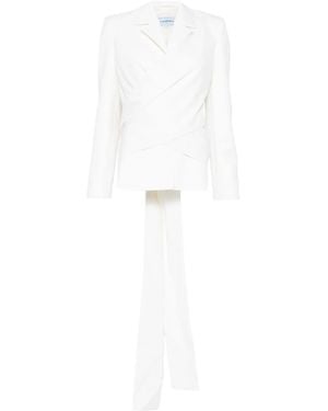 CASABLANCA Virgin Wool Wrap Tuxedo - White